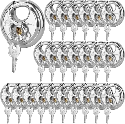 Miniatura 8 de Candado de disco con llave similar, 2-3/4 pulgadas de ancho, cerradura de disco de acero inoxidable resistente para exteriores con llave para unidad