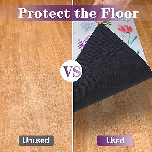 Miniatura 3 de Tapete para silla de oficina para alfombra, tapete para silla de escritorio para alfombra, hermosas flores, plantas, alfombra para silla de oficina