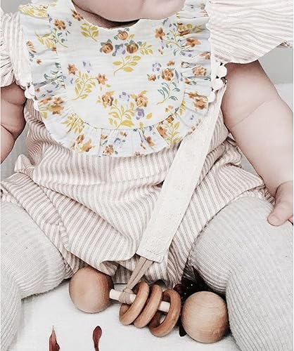 Miniatura 6 de LULLASONG Paquete de 4 baberos de muselina sólida para bebé, bandana para bebé, baberos absorbentes de algodón para niños y niñas