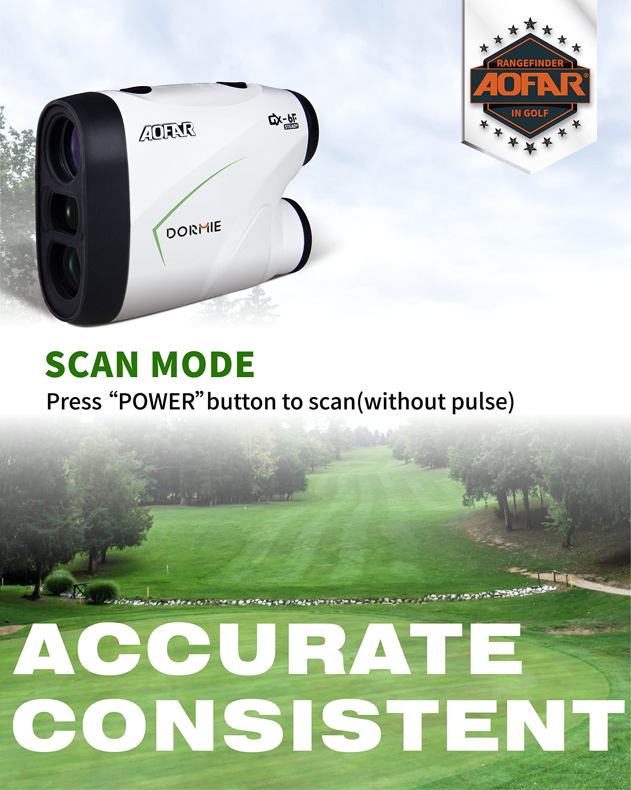 AOFAR Range Finder Golf GX6F, Flag Lock with Pulse Vibration