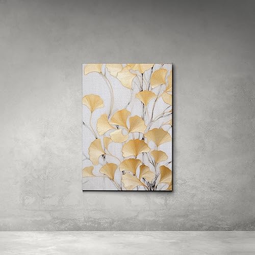 Miniatura 4 de Original Ginkgo biloba Print On Canvas, Modern Textured Gold Wall Art, Abstract Gold Leaves Print, Living room Wall Decor, Canvas Art, Decor