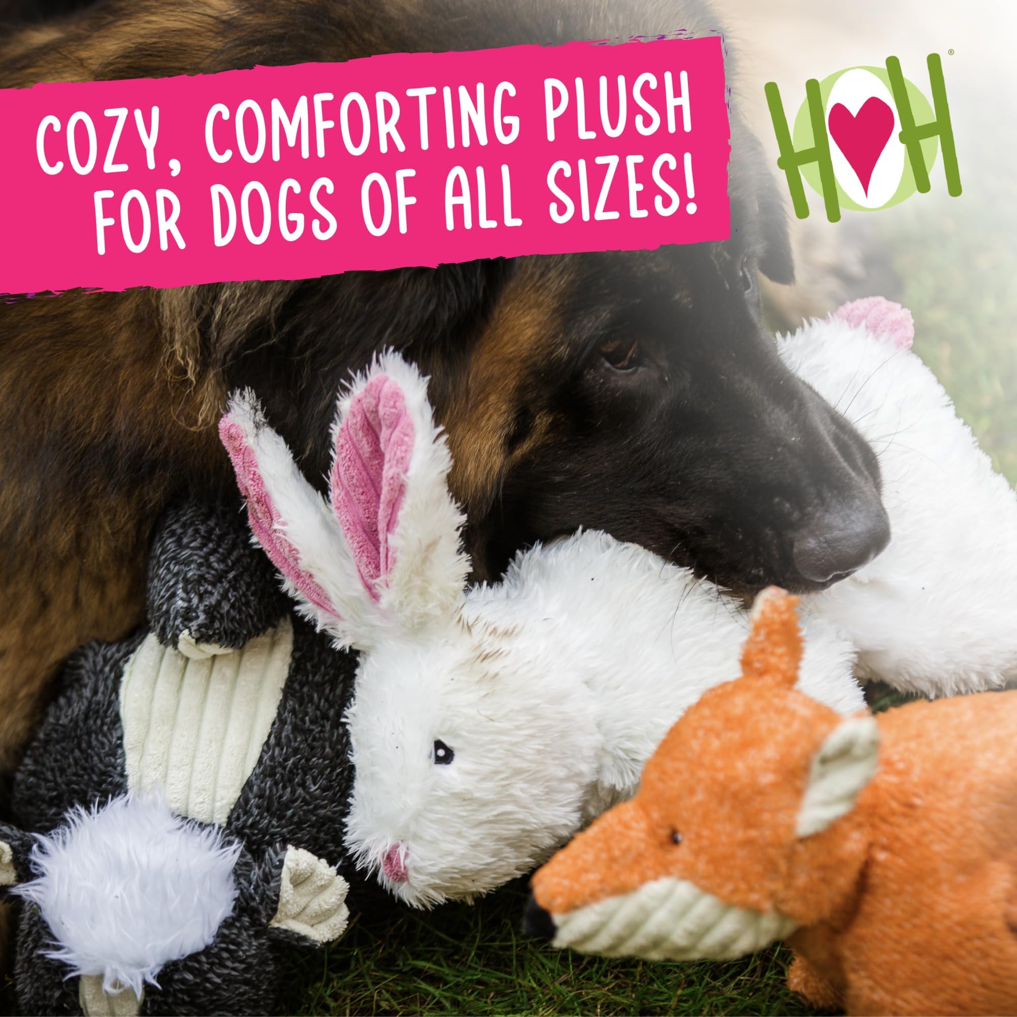 Hugglehounds Peluche, Durable Knot-Less Squooshie Bunny, Blanc