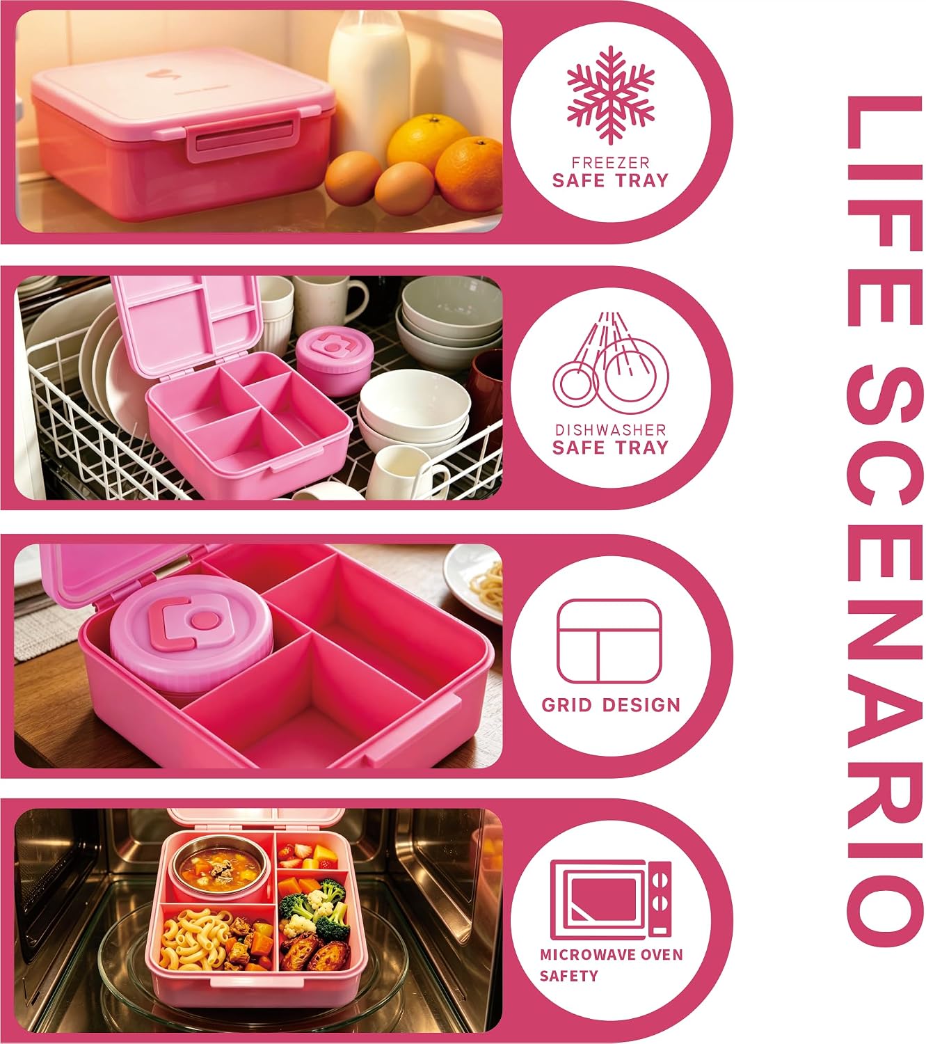 Kids Bento Lunch Box with 10 oz Insulated Food Jar for School image 3