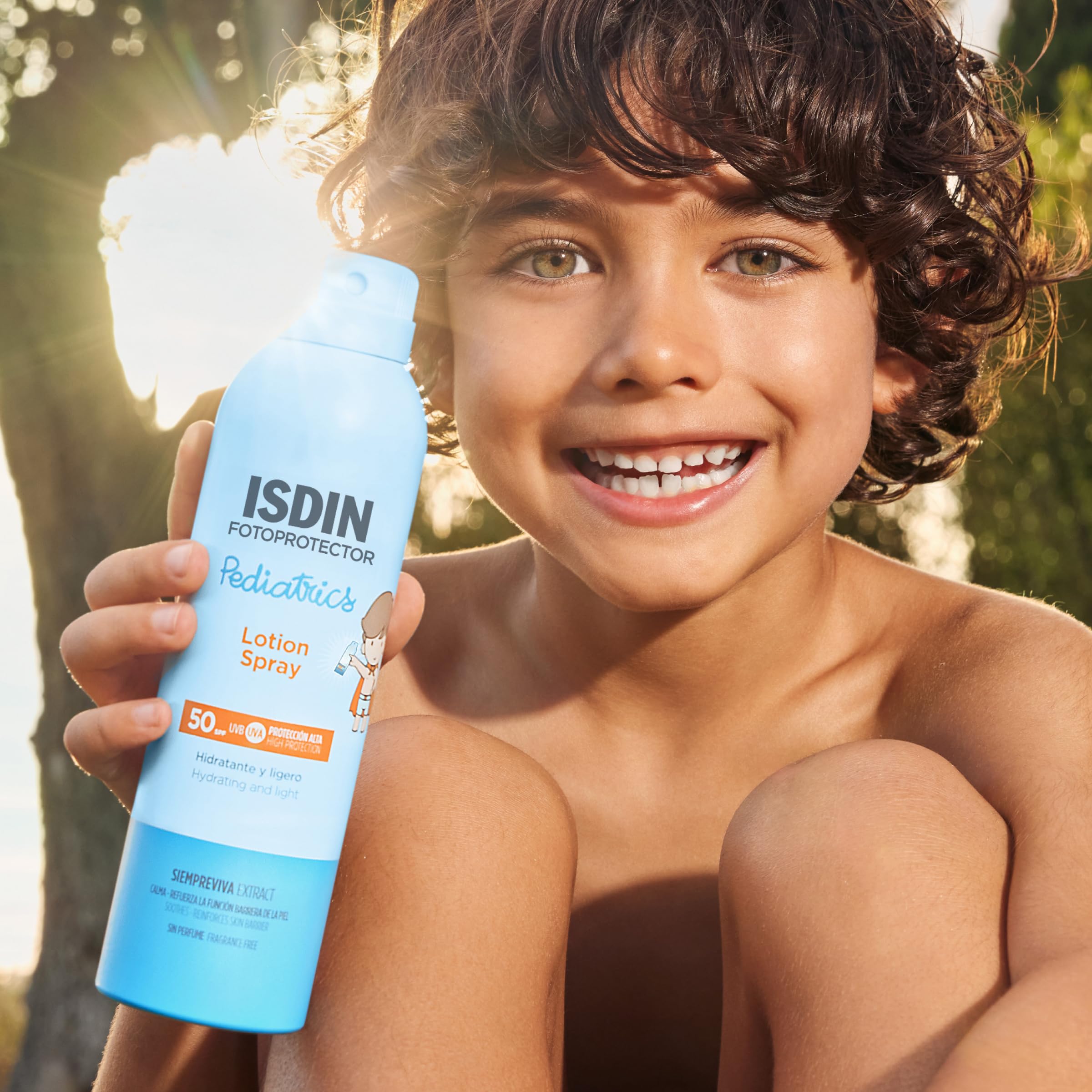 ISDIN Pediatrics Lotion Spray SPF 50 250 ml Crème Solaire Corps Enfants Hydratante Légère Sans Parfum