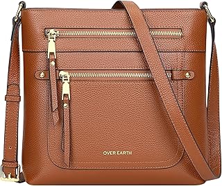 Over Earth Crossbody Bags for Women Leather Purses for Ladies with Multiple Pockets