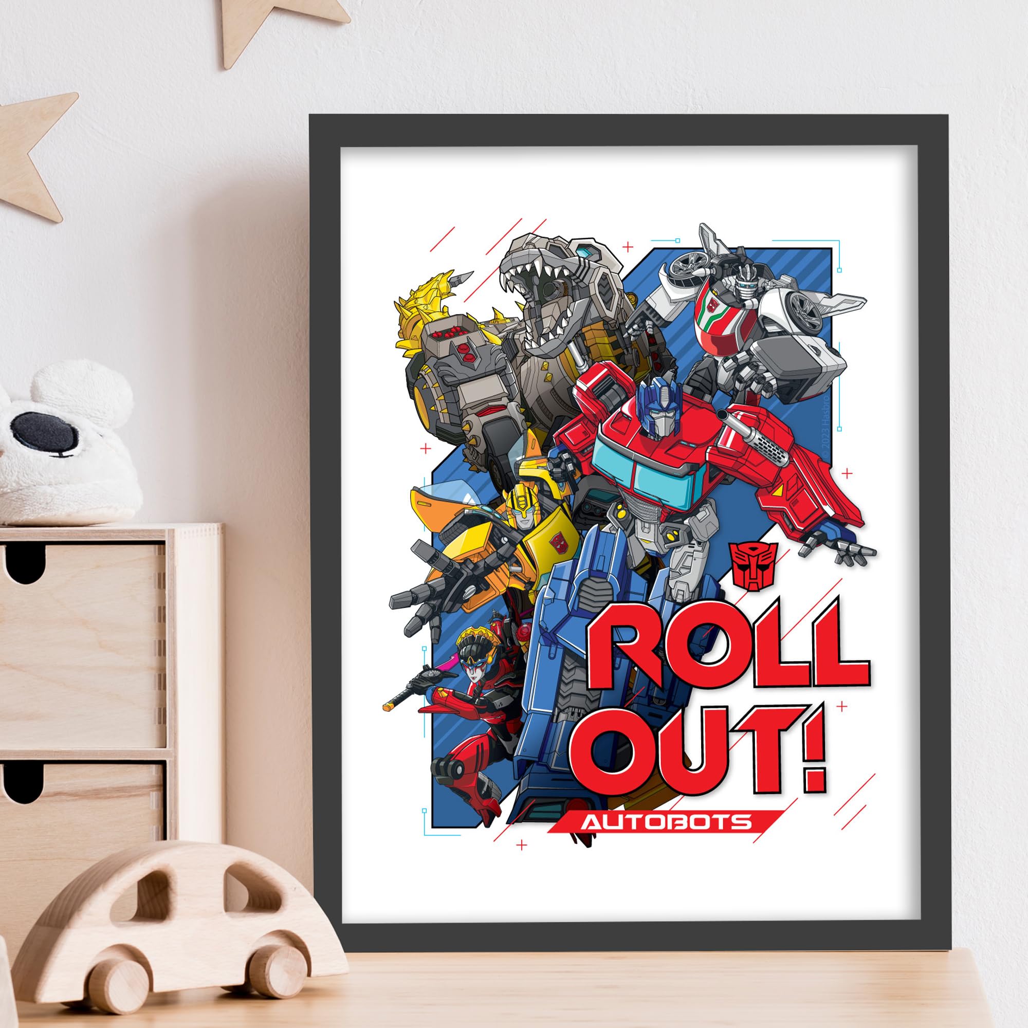 Themed Blue And Red Transformers Print - Autobots Roll Out Wall Art Poster (21Cm X 29.7Cm - A4)