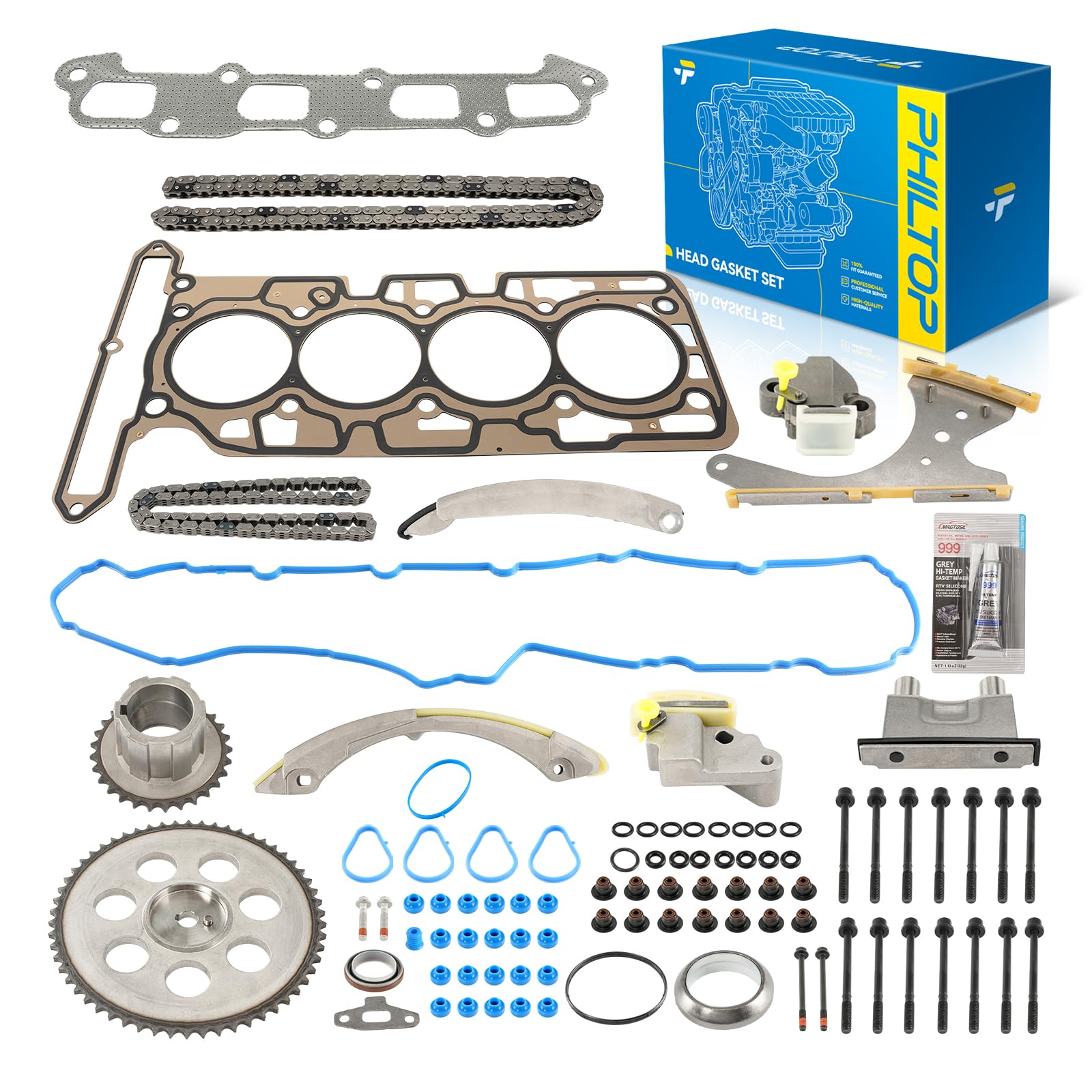 PHILTOP Head Gasket Kit for Chevy Colorado/GMC Canyon 2007-2012 2.9L | Engine Cylinder Head Gasket Set with Bolts for Isuzu i-290 2007-2008 2.9L, OE# HS26389PT, HS54981, ES71334, HS13707