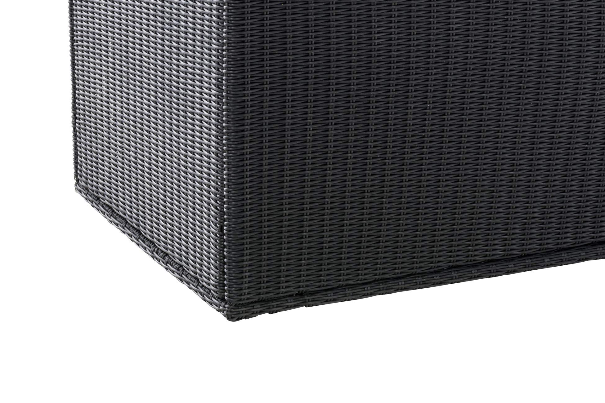 CLP Caja de Almacenamiento Comfy 5mm I Arcón de Almacenamiento en Poliratán I Baúl de Jardín Moderno I Arcón de Exterior, Color:Negro, Tamaño:125 litros