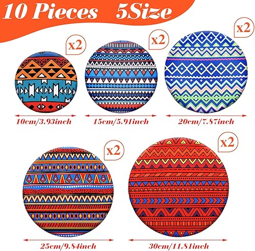 Miniatura 3 de Patelai 10 Pzs Cubiertas para Tazones Reutilizables en 5 Tamaños Tela Elástica de Tela Cubiertas Elásticas para Tazones de Almacenamiento de