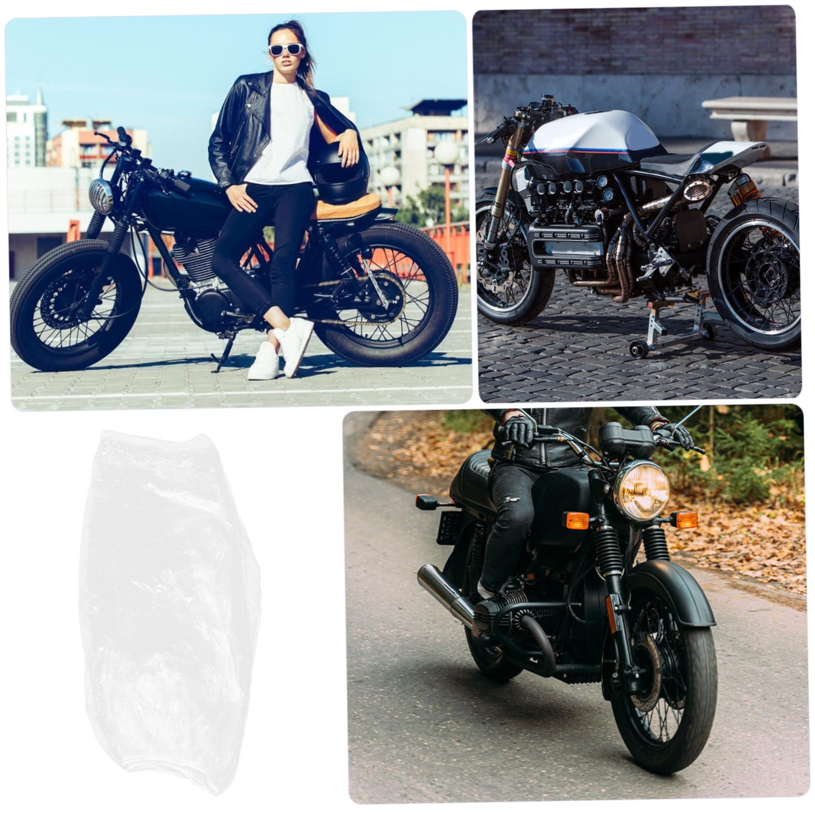 4Pcs Disposable Clear Plastic Bike Waterproof Dust for Mountain, Electric, Road Bikes & Travel, Gym Equipment Indoor & Outdoor (XL)