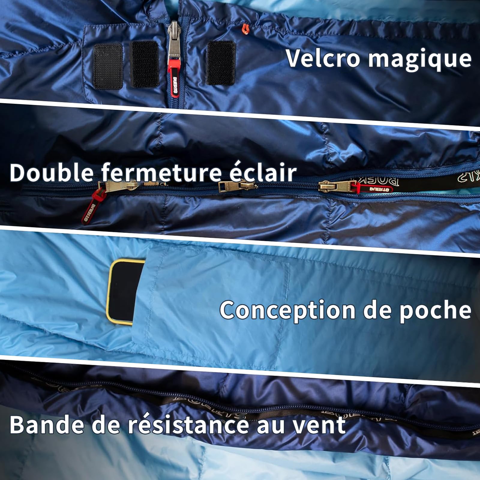 Sac de Couchage d'hiver en Duvet 680 FP, Ultra-léger pour Adultes et Adolescents, Camping