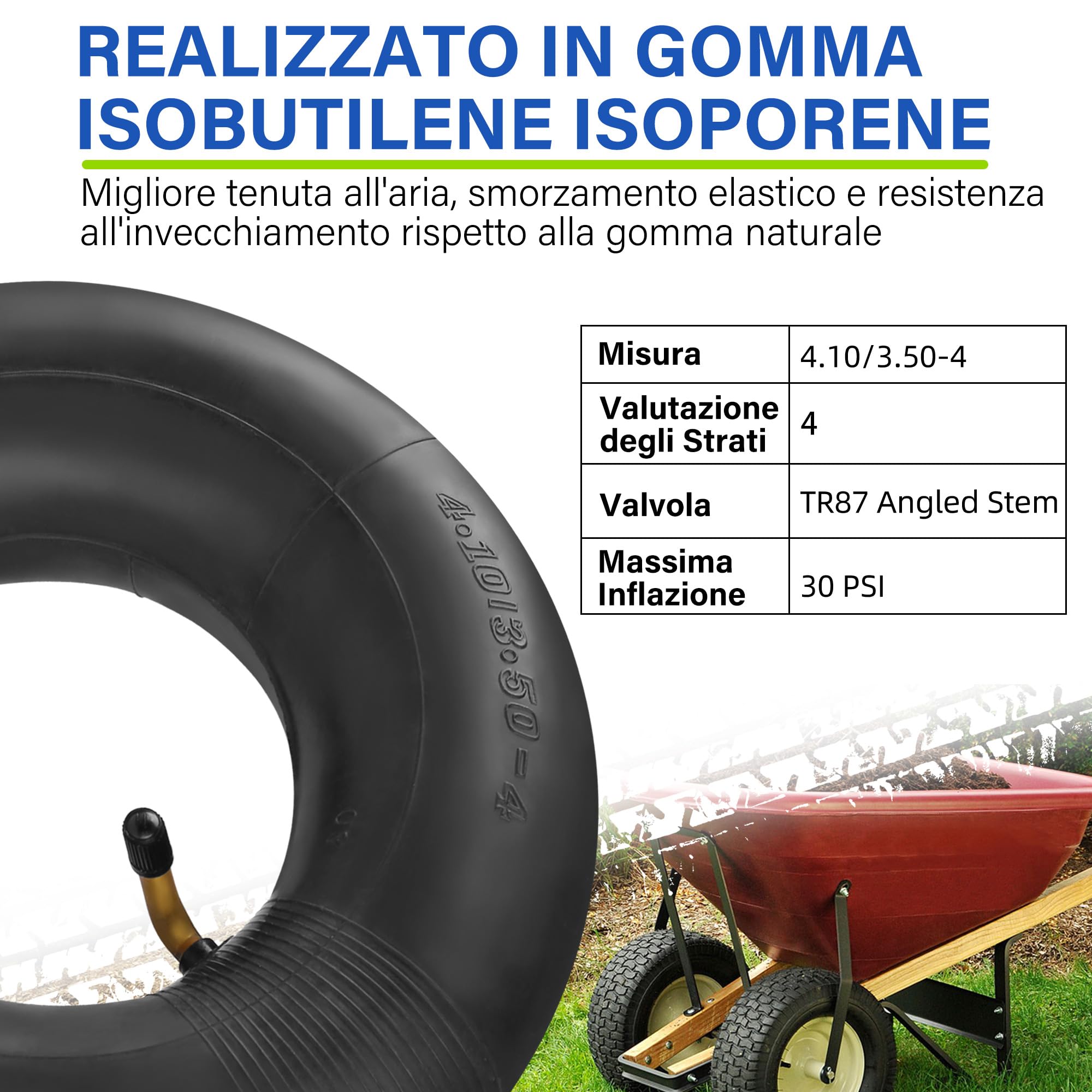 Pneumatico Gomma Ruota 4.10/3.50-5 CARLISLE Trattorino Rasaerba