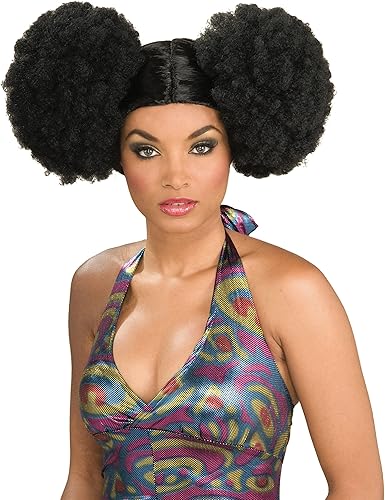 Peluca Afro  estándar Adulto, talla única , Negro