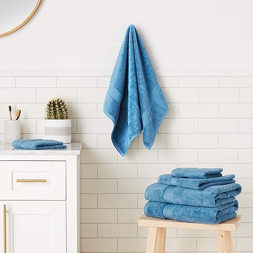 Vista 1097 de SUPERIOR - Juego de toallas de algodón egipcio de 28.22 oz/m², incluye 2 toallas de baño, 2 toallas de mano, 2 toallas para la cara, artículos