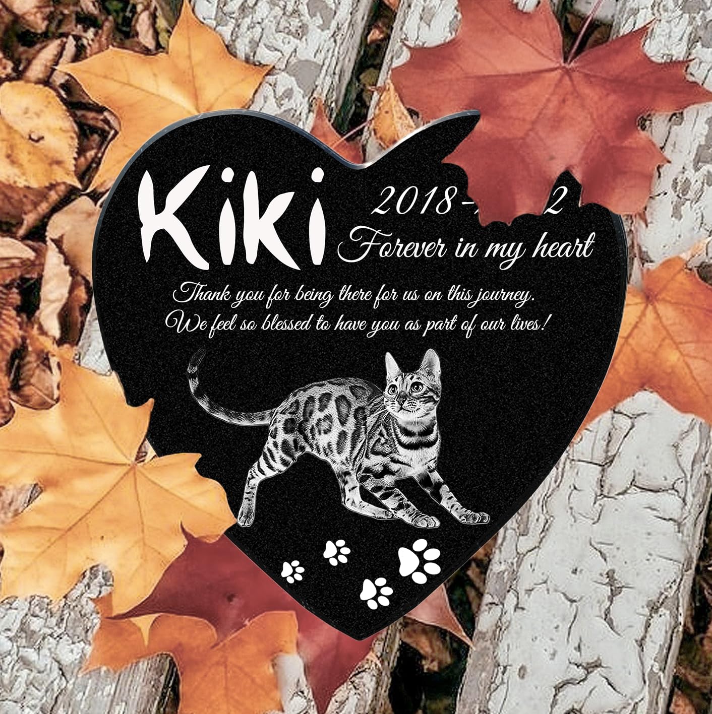 ADFSTONE Cat Memorial Stones, Pet Headstone for Loss Gifts, Animal Grave Markers - Sympathetic Dog Gift, Granite Pet Burial Markers, Personalized Pet Gravestone, Garden Stones for Bereavement