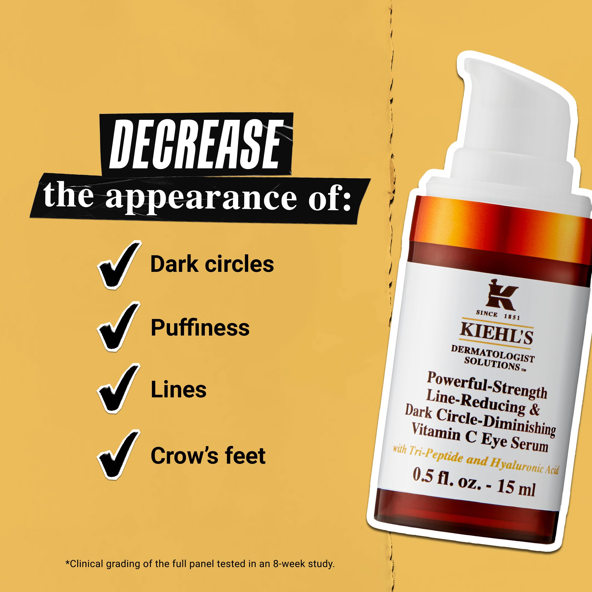 Kiehl's Kiehl's Powerful-Strength serum do oczu z witaminą C, redukcja linii i cienie pod oczami