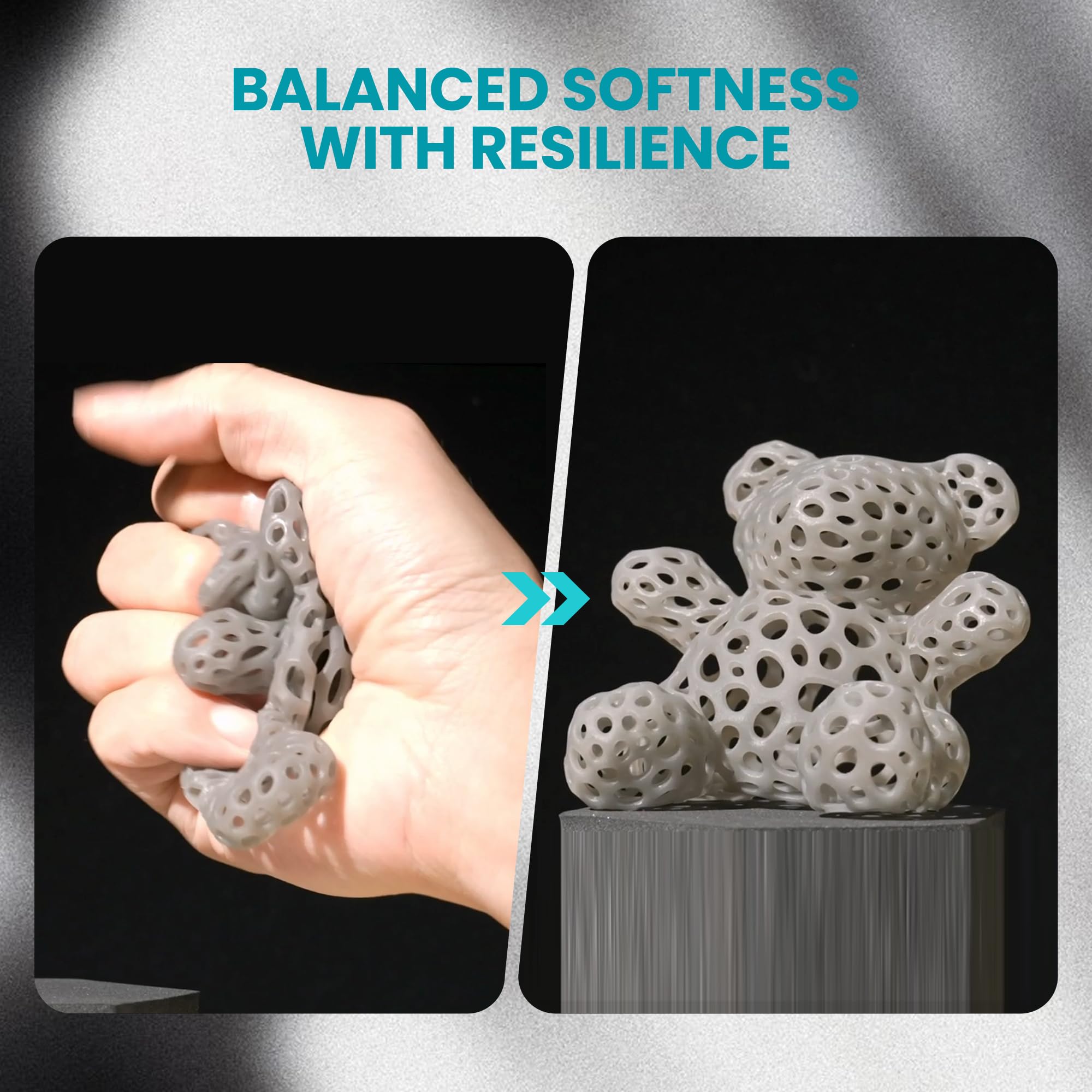 SUNLU Resina flexible para impresora 3D 2kg, resina de impresión 3D 66A, para imprimir artículos flexibles y flexibles, flexibles y no frágiles, resina fotopolímero UV de secado rápido de 405 nm.
