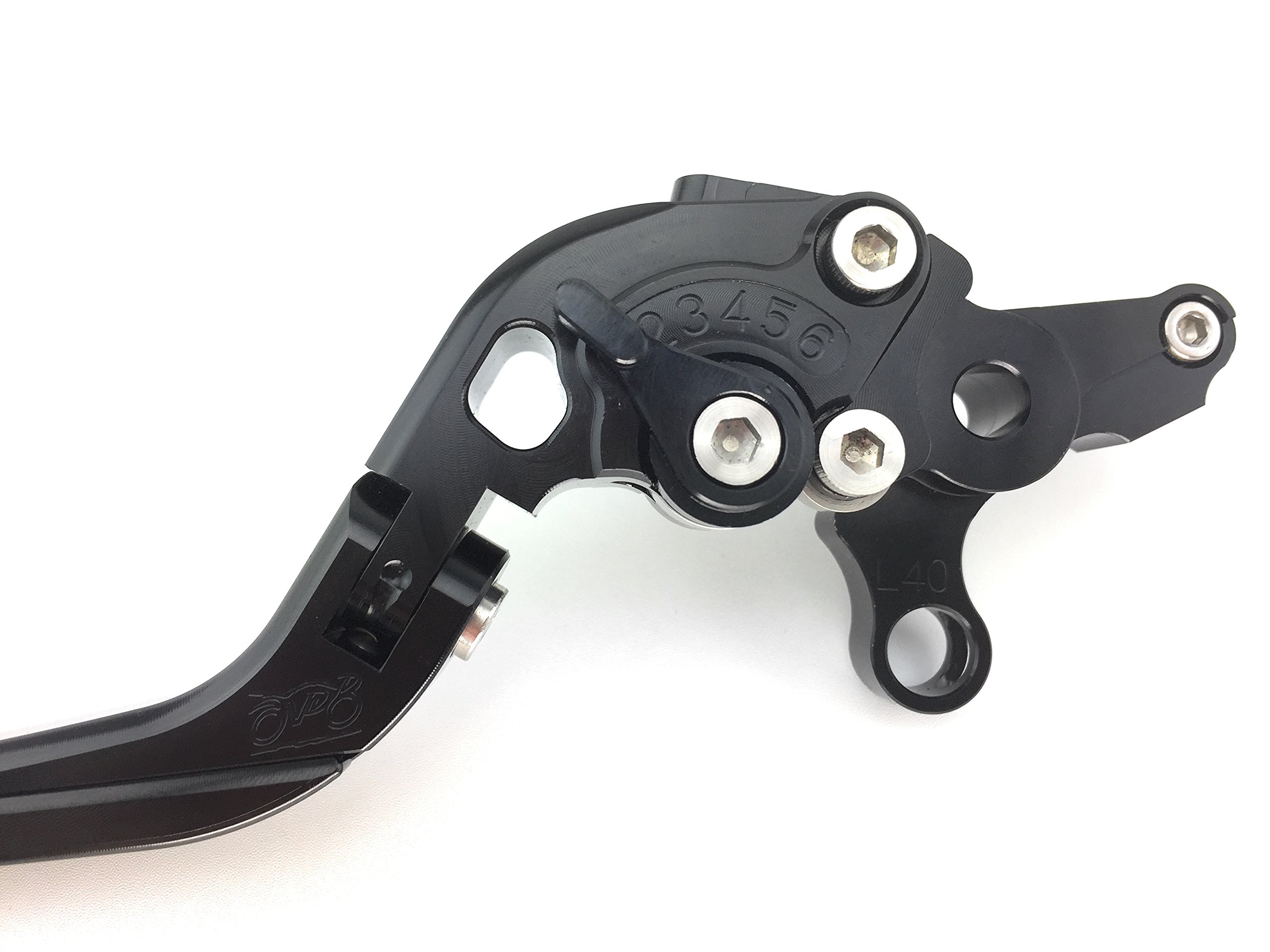 avdb-moto Coppia di leve regolabili e pieghevoli, CNC, Compatibile con Kawasaki ZZR 1400 performance Sport 2016 2017 2018 (Nero-Nero)