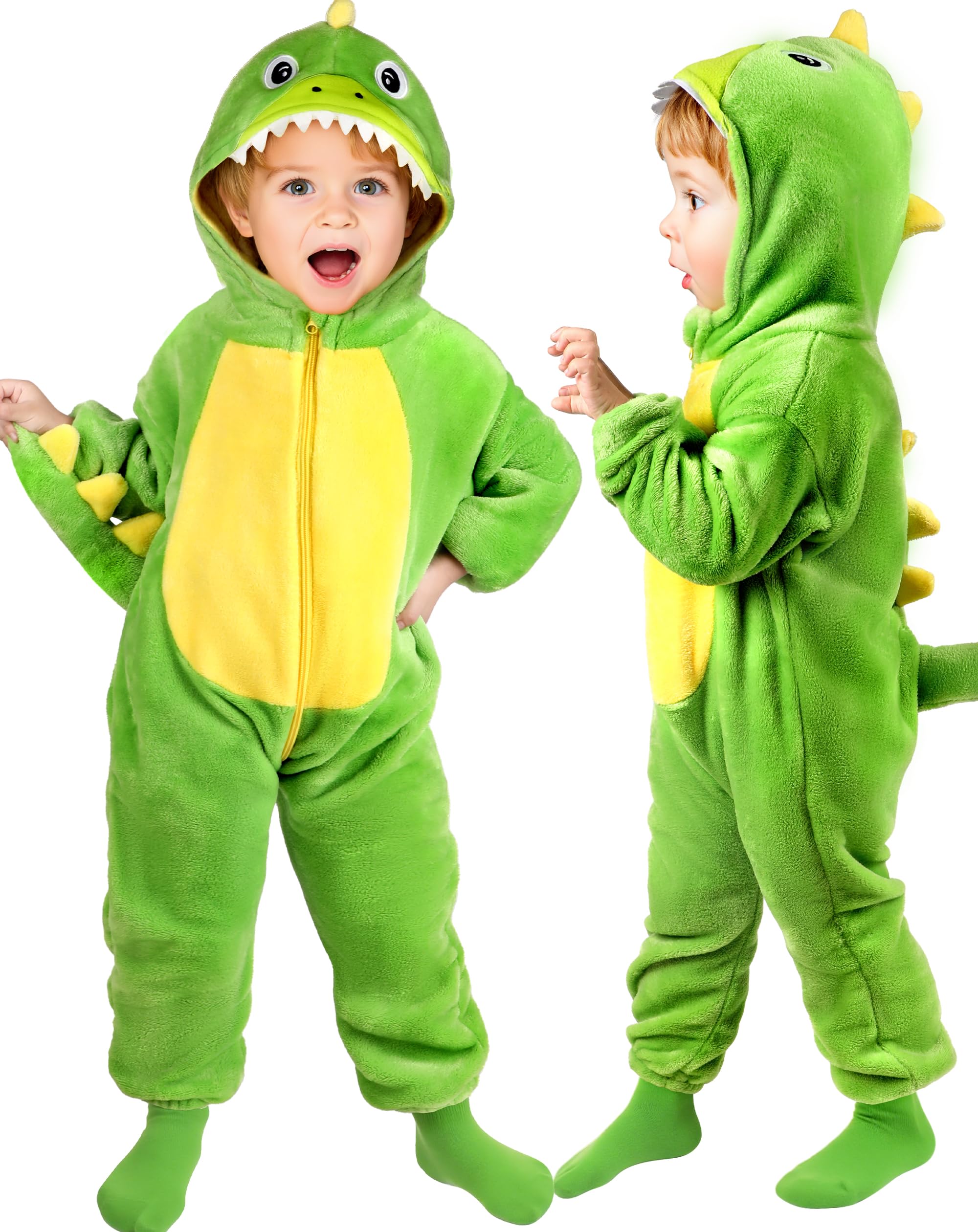toddler baby animal costume kids toddler dinosaur lion halloween costume with tail, soft dress up for baby boys girls 18 - 24 months