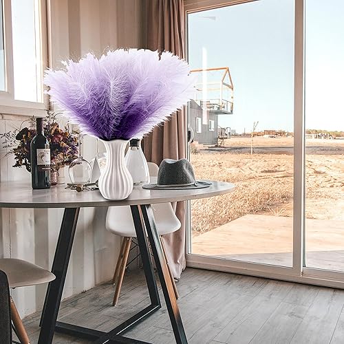 Miniatura 5 de Acfruits Decoración de césped sintético de las pampas, arreglo floral de pompas de 21.7 pulgadas y relleno de jarrón para decoración bohemia del