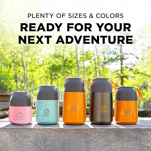 Miniatura 8 de ENERGIFY Tarro de comida aislado al vacío. Tazón grande de 24 onzas con cuchara plegable, taza. Boca ancha para mantener bebidas calientes y frías,
