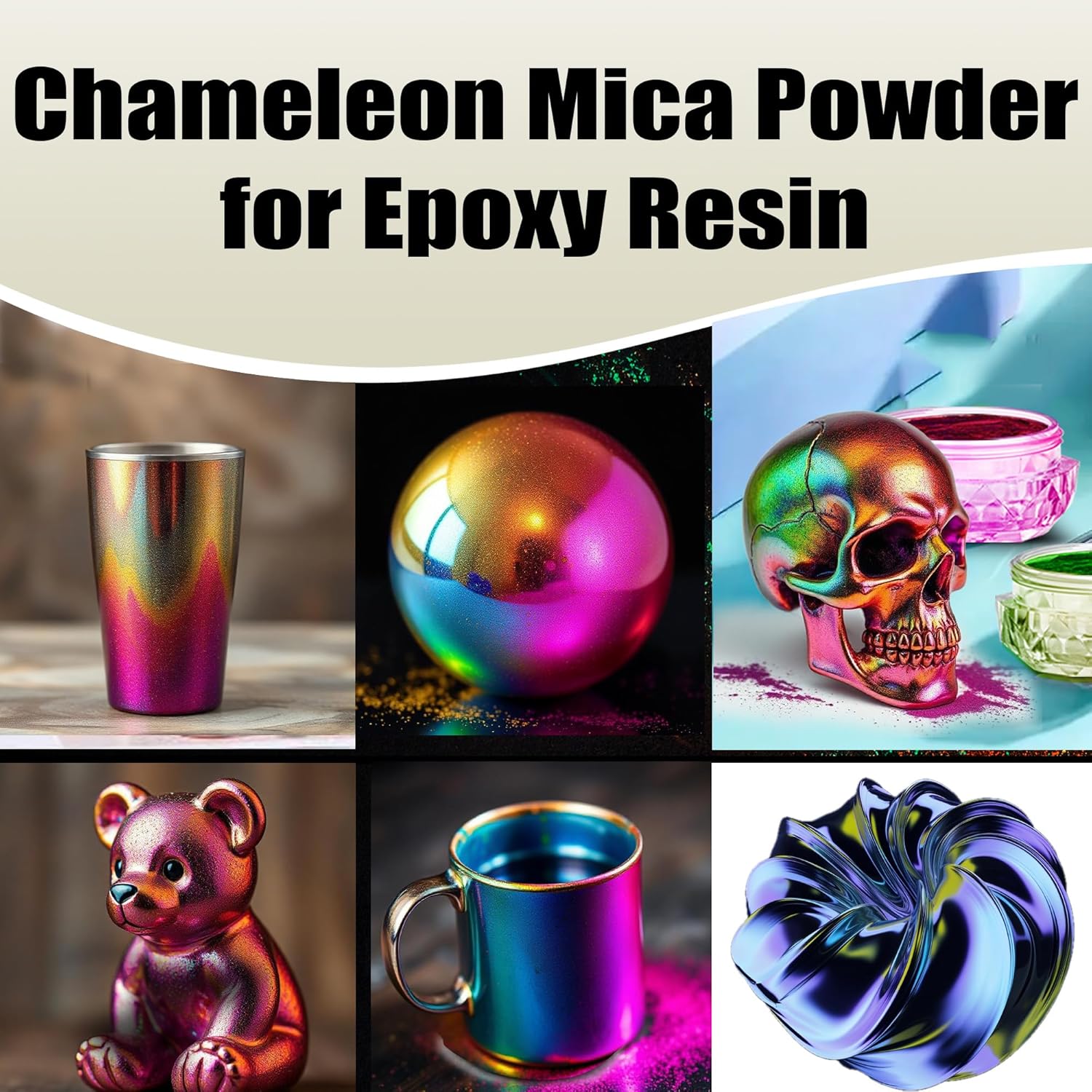 BALTIC DAY - Chameleon Mica Powder, 8 Jars of Color Shift Mica Powder Set - Epoxy Resin Color Pigment Powder - Chameleon Powder - Holographic Mica Powder - Nr2 - Image 3
