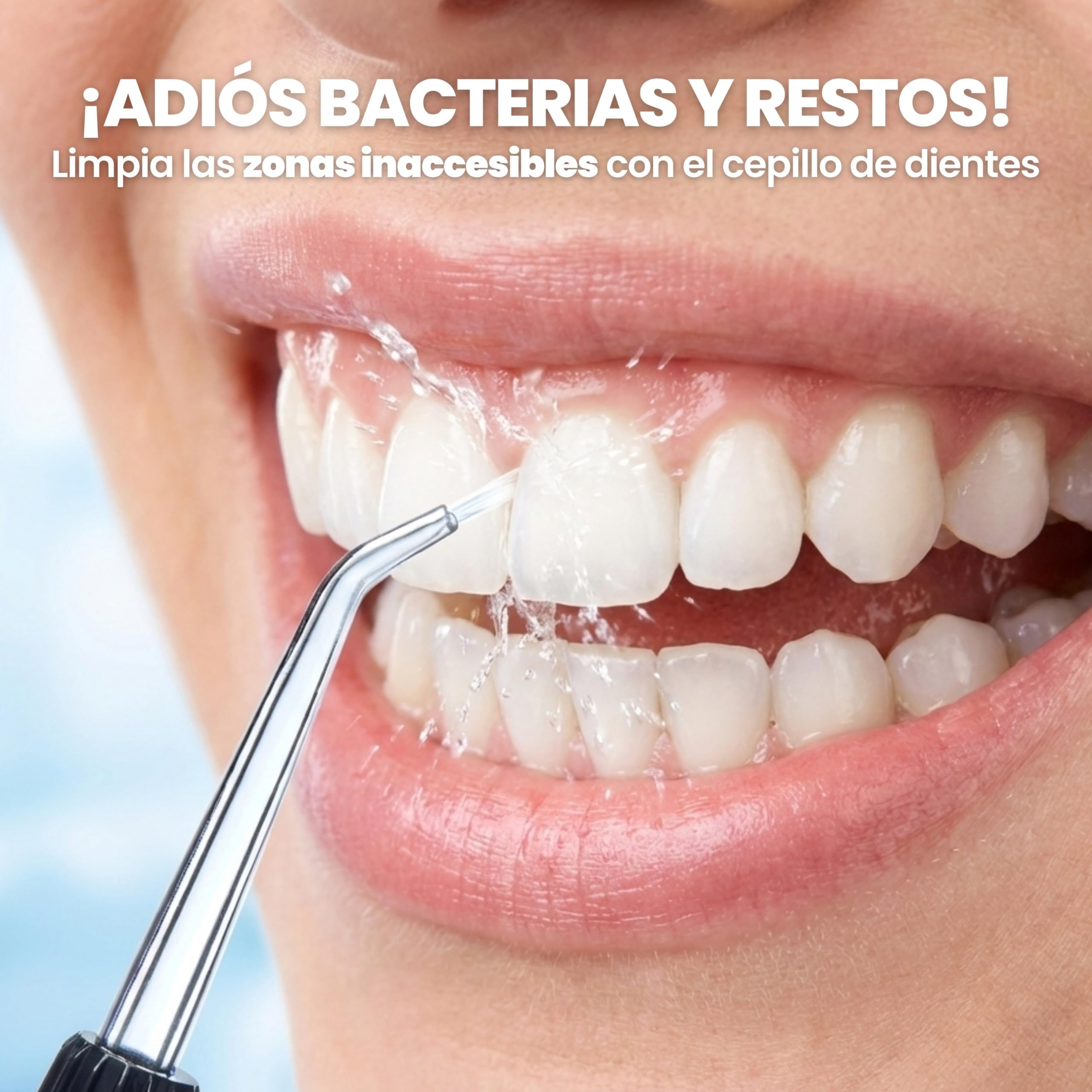 NEOPULSE MY FIRST – Irrigador Dental Portátil, 6 Niveles de Presión, 4 Boquillas Incluidas (2 Clásicas + 2 Ortodónticas), Depósito 165 ml, Recargable USB-C, Ideal Ortodoncia y Encías Sensibles, Blanco