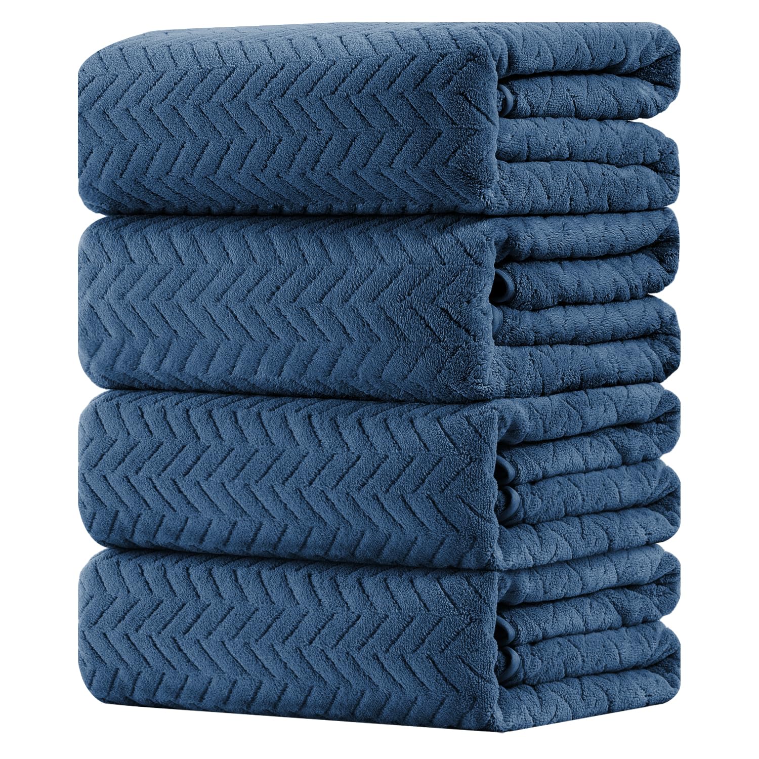 Extra Large 4 Pack Bath Towels Set 35"x70" Navy Blue Oversized Bath Sheet Towels, 600 GSM Ultra Soft & Absorbent Towels for Bathroom, Quick Dry Towel for Gym Hotel Camp Pool