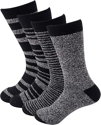 Sock Amazing Stylish Mens 4 Pairs Thermal Socks for Winter Extreme Cold Weather Thick Crew Boot Socks