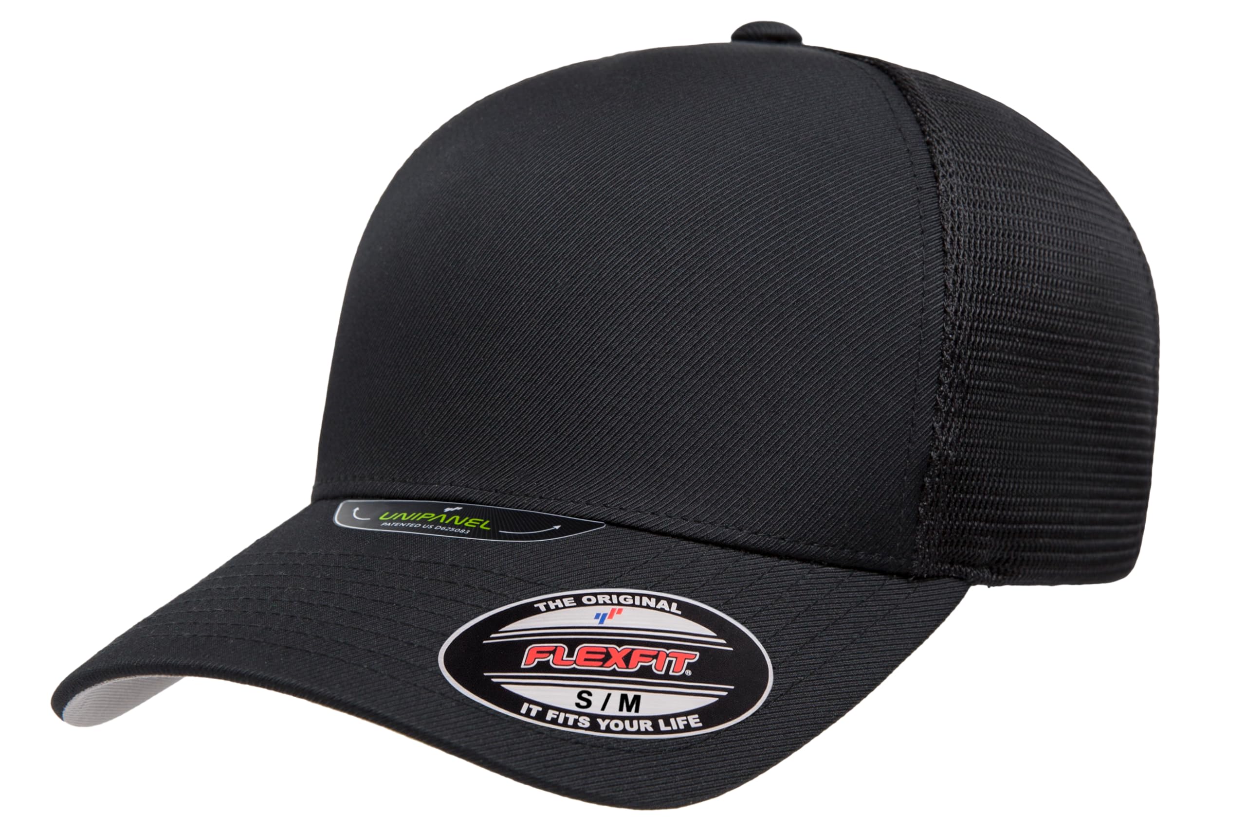 Flexfit Melange Unipanel Trucker Cap, Black, L-XL