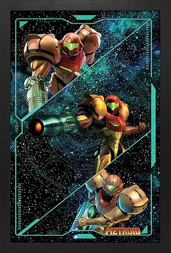 Pyramid America -Metroid - Samus Pose Trio - 11 x 17 Framed Poster Wall Art Print