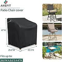 Vista 2 de AKEfit Fundas para sillas de patio impermeables para muebles de exterior, paquete de 1, fundas resistentes para sillas de exterior, impermeables