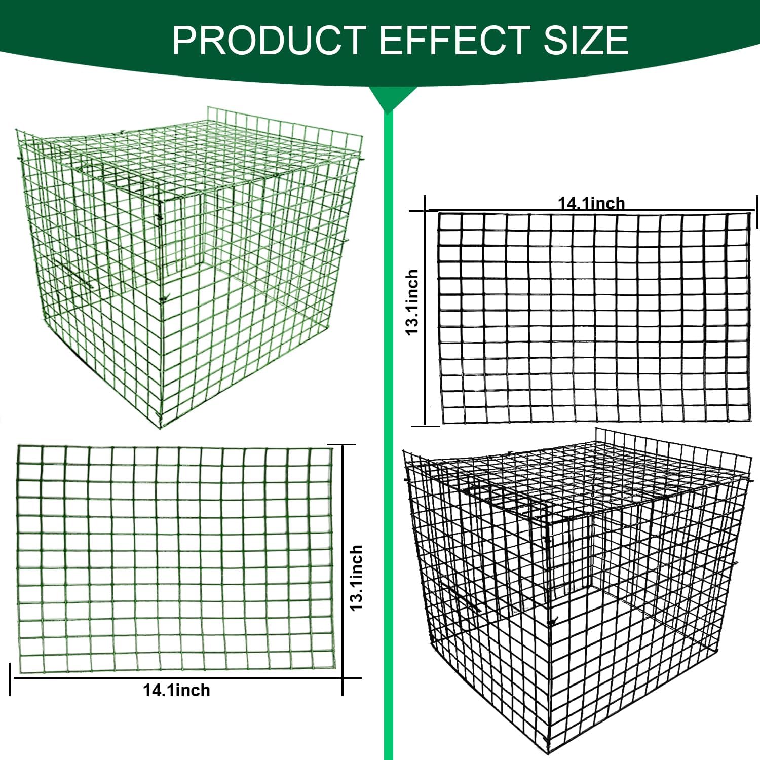 10 Pack Plant Protectors from Animals - 14.1" X 13.1" Metal Deer Protector to Cage Protector for Shrubs, with Ground Stakes Both Nylon Tie and Outdoor Use