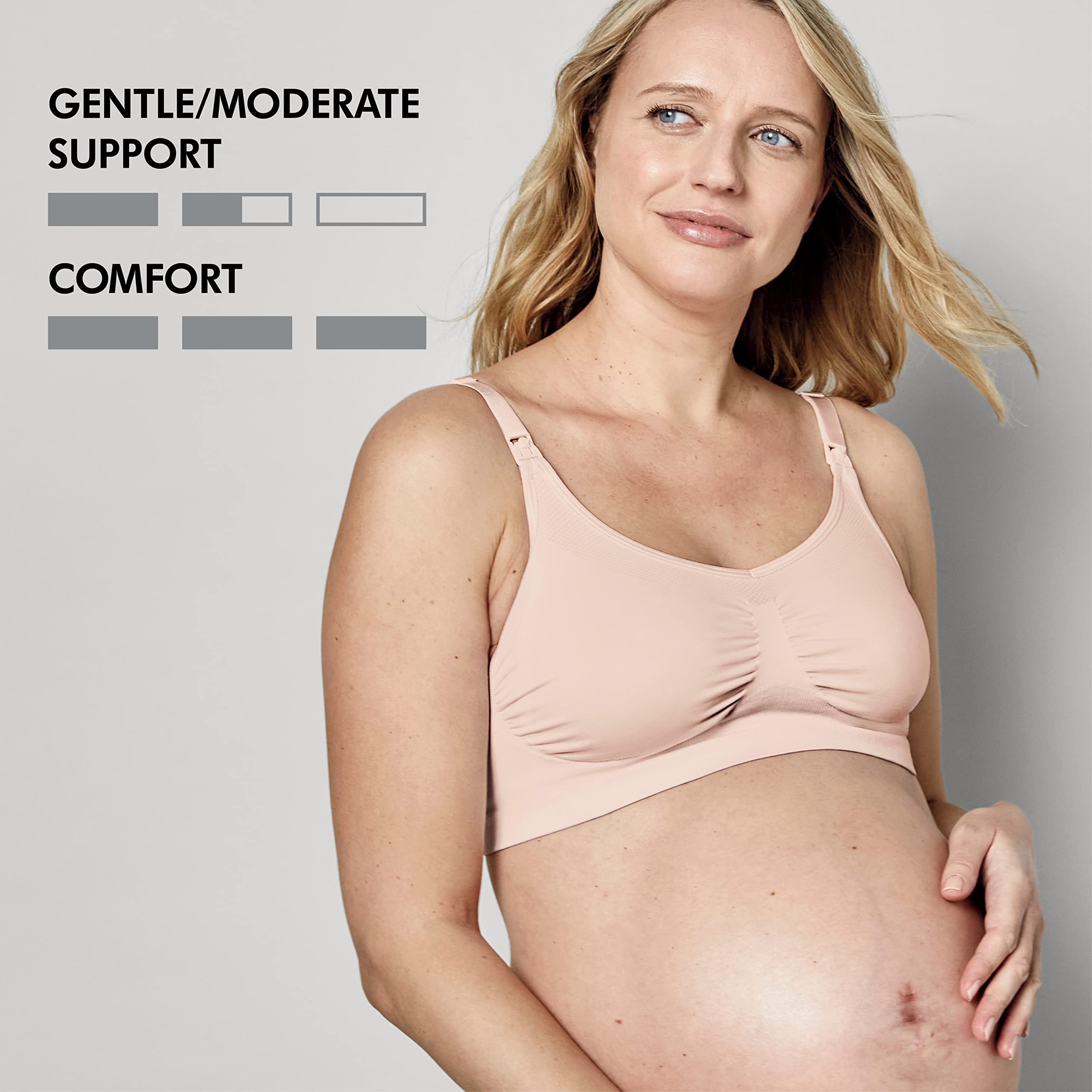 Medela Keep Cool BH | Nahtloser Umstands- und Still-BH mit 2 Atemzonen und weichem Stoff f r bequemen Halt, Chai, Large
