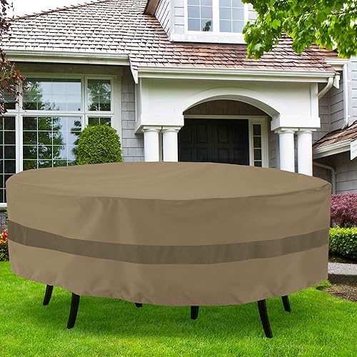 Miniatura 7 de SunPatio Funda de mesa redonda y sillas de patio, resistente al agua, juego de muebles de patio para comedor al aire libre, cubierta de muebles de