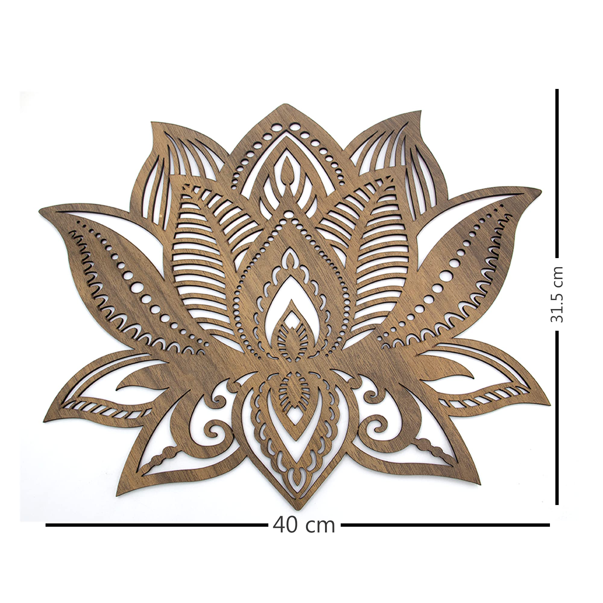 Décoration Murale Mandala Métal Noir 150x75cm - Fleur De Lotus Design Bohème