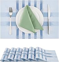 Vista 104 de Leetaltree - Manteles individuales, resistentes al calor, antideslizantes, para mesa de comedor, lavables, duraderos, tejido de PVC