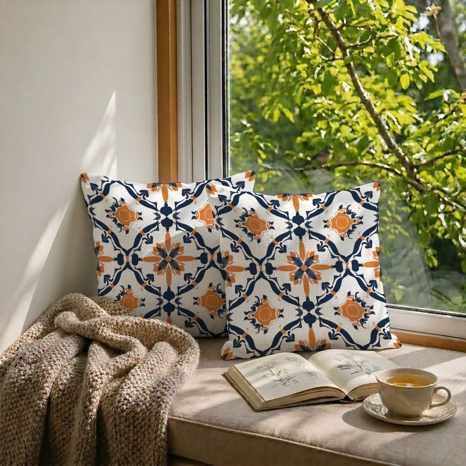 Housses coussin extérieur 90x90 anti-tache et imperméables pour jardin et terrasse
