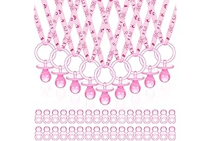 74-Piece Pink Baby Shower Game Set: Pacifiers for Party Favors, Necklace Decor, and Table Scatter