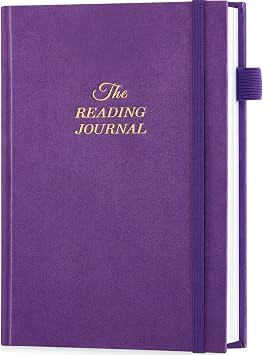 Reading Journal & Book Journal,75 Books Review with Prompts,A5 | Book journal with inner pocket for Track your progress, Bookshelf Challenge, Gift Notebook for Bookworms,Purple
