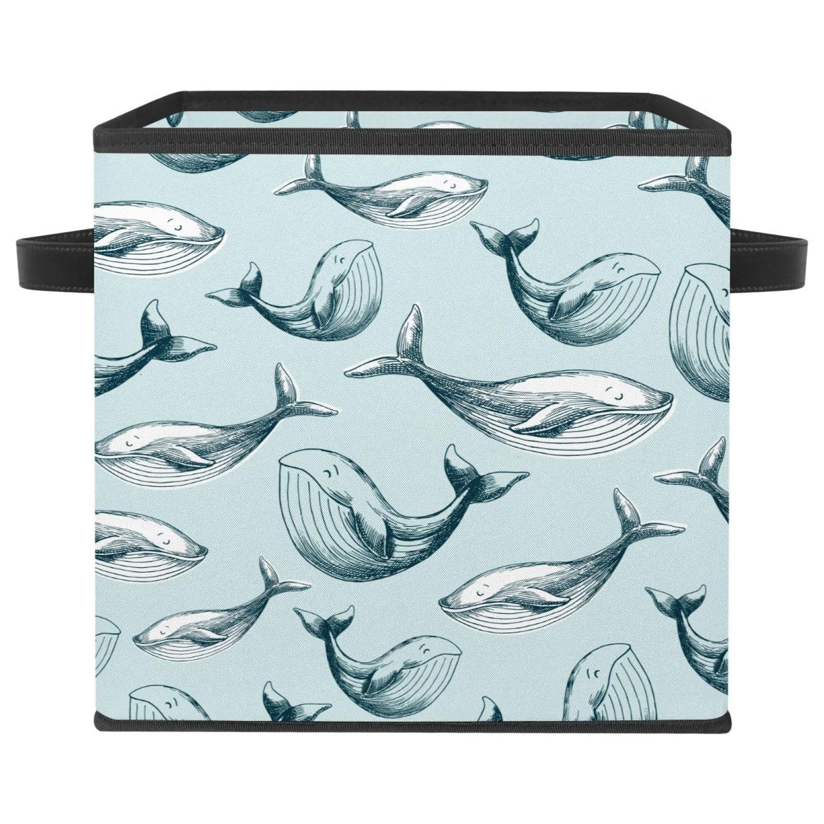 Boîte de rangement tissu bleu pour jouets et livres de la chambre enfant