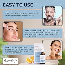 Elastalift Hyaluronic Acid Facial Serum - Hydrating, Firming, & Plumping Face Serum for Anti-Aging - 1 oz