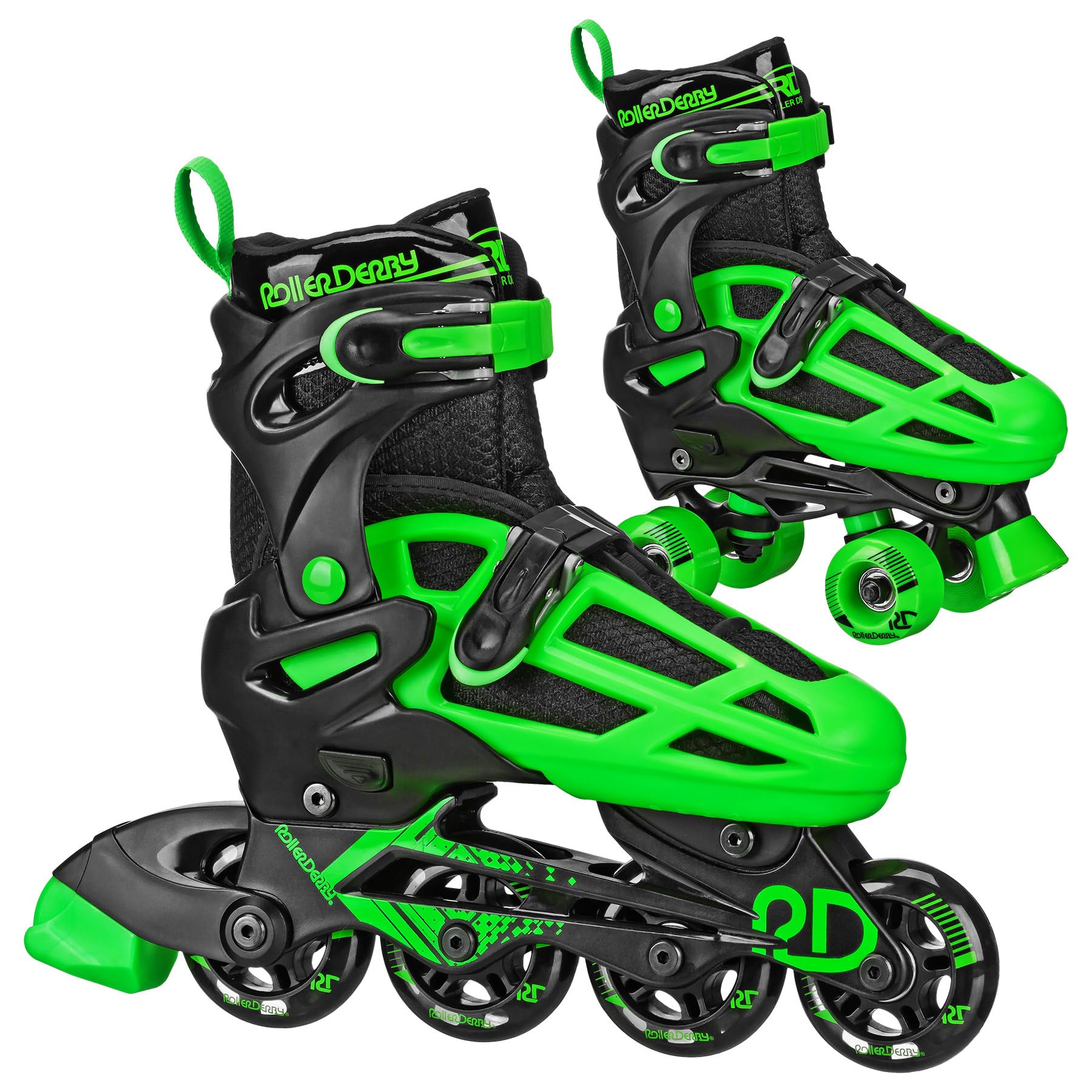 Roller Derby Falcon 2-in-1 Combo Quad and Inline Skates for Kids, Adjustable Sizing