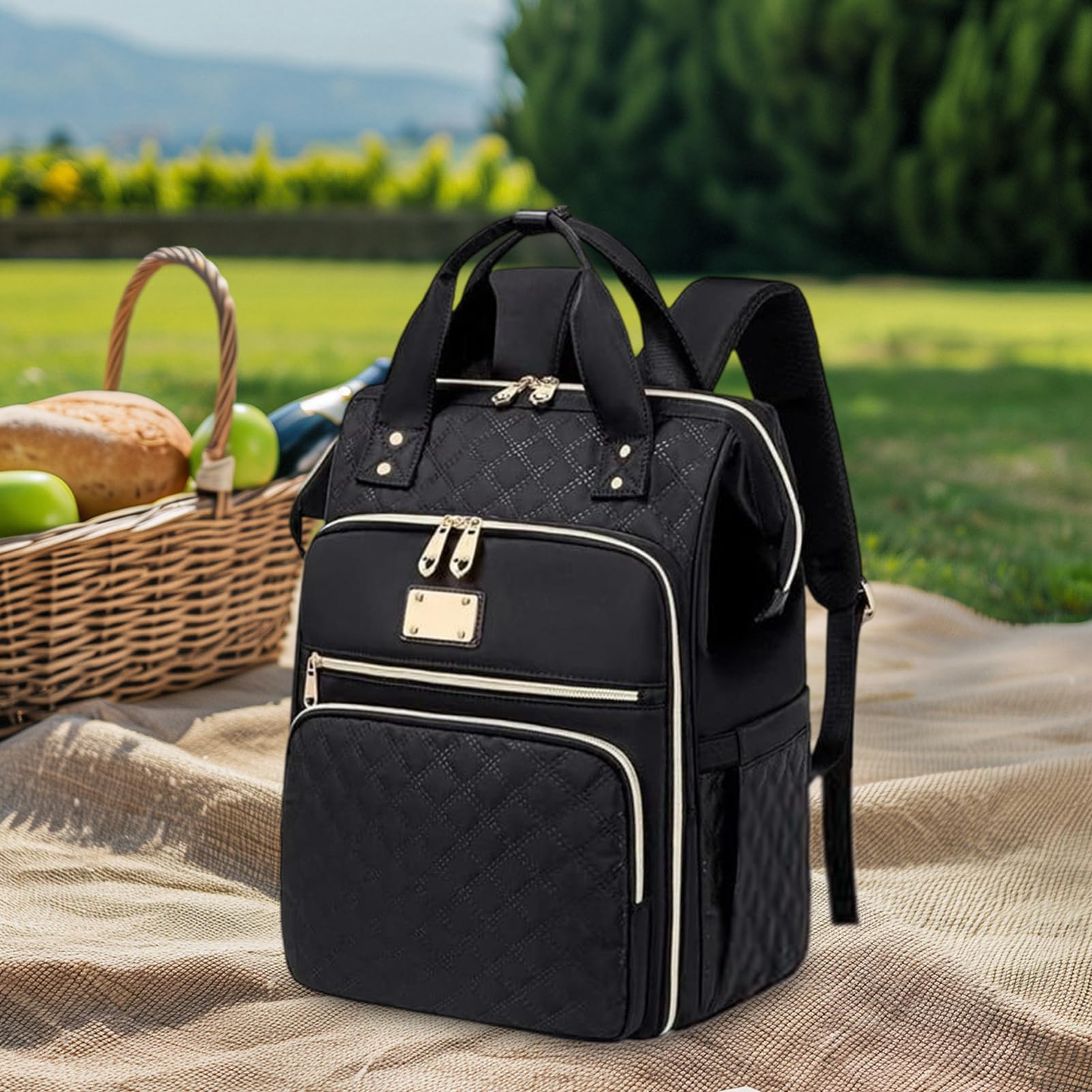 Zaino per il pranzo, zaino per laptop con scomparto isolato | borsa da lavoro per insegnanti, infermiere, tessuto impermeabile, accessorio da viaggio elegante, zaino per ufficio, campeggi