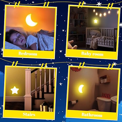 Miniatura 6 de Mudder Paquete de 2 luces nocturnas enchufables a la pared, luz nocturna LED suave, linda lámpara de pared para cuarto de bebé, sensor cálido, luz