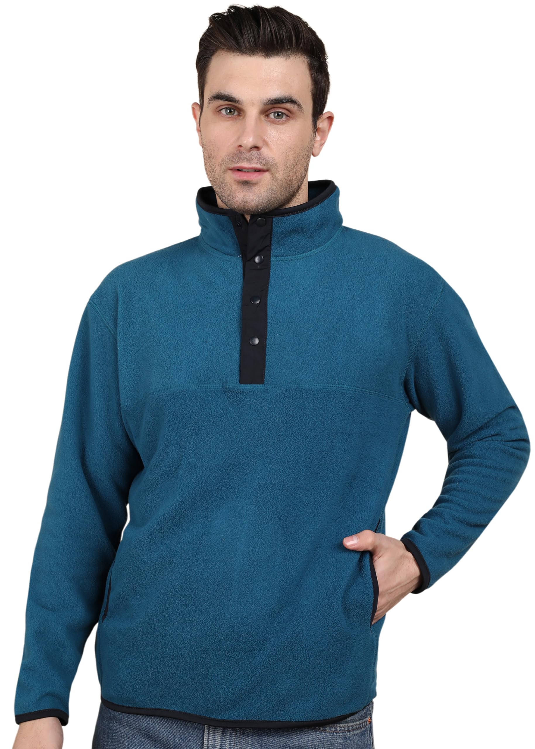 Men's Fleece High Neck Pullover-image-12