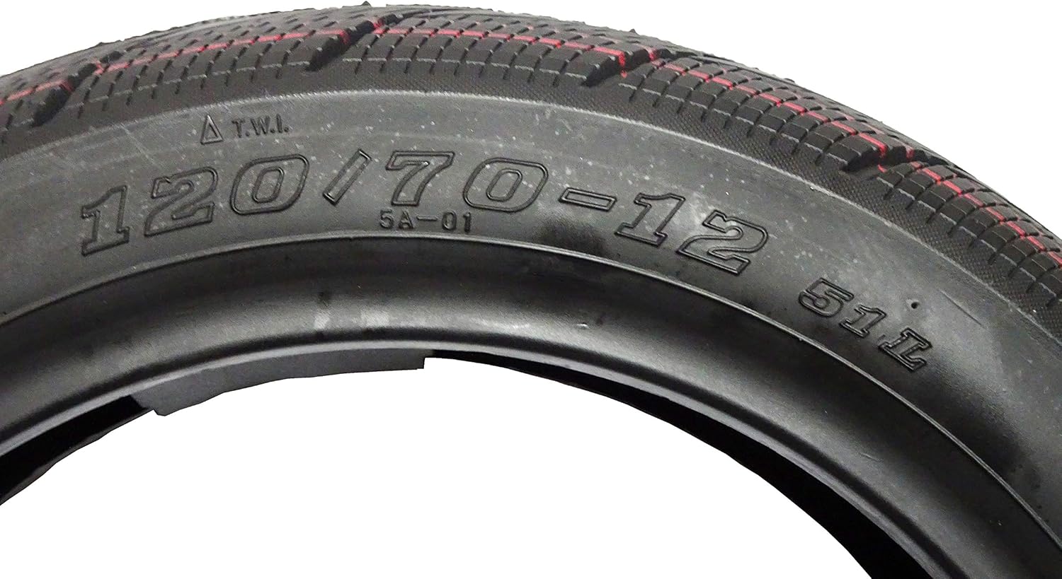 5A01 120/70-12 Scooter Tubeless Tire, 51L, Front/Rear Motorcycle/Moped 12" Rim