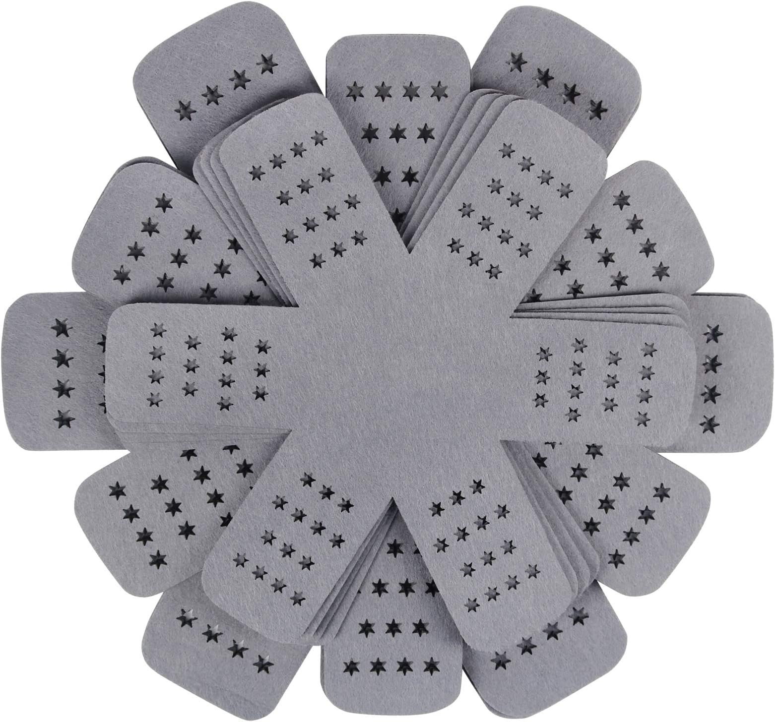 BYKITCHEN Pan Pot Protectors, Larger & Thicker Pan Protector with Stars, Set of 12 and 3 Different Sizes, Gray Pot Separator Pads for Stacking and Protecting Your Cookware