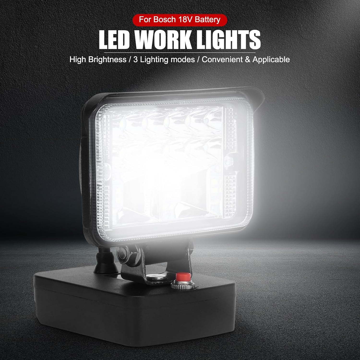 EVTSCAN LED Flood Light Super Bright Outdoor Lights with Flash for Bosch 18V BAT Series Lithium Battery