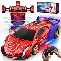 Macchina Telecomandata con Luci LED Occhi & Sotto, RC 2.4GHz&360°Deriva Trasform Robot Giocattolo Gioco Bambino 3-12 Anni, Giochi Esterno Giardino Regalo Bambini 3 4 5 6 7 8 9 Anni Maschio di Pasqua